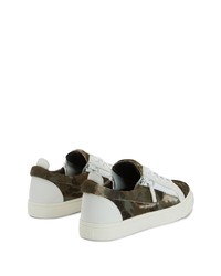 olivgrüne Camouflage Wildleder niedrige Sneakers von Giuseppe Zanotti