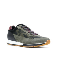 olivgrüne Camouflage Wildleder niedrige Sneakers von Hogan