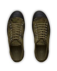 olivgrüne Camouflage Wildleder niedrige Sneakers von Car Shoe