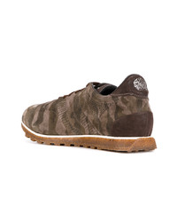 olivgrüne Camouflage Wildleder niedrige Sneakers von Alberto Fasciani