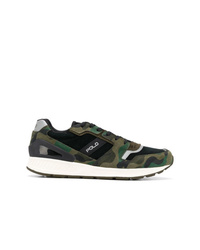 olivgrüne Camouflage Wildleder niedrige Sneakers von Polo Ralph Lauren