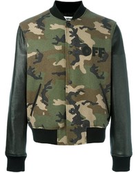 olivgrüne Camouflage Wolljacke