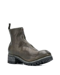 olivgrüne Chelsea Boots aus Leder von Guidi