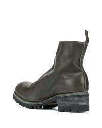 olivgrüne Chelsea Boots aus Leder von Guidi