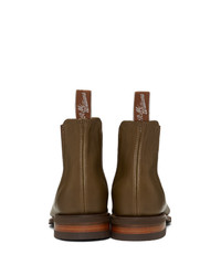 olivgrüne Chelsea Boots aus Leder von R.M. Williams