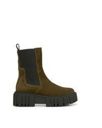 olivgrüne Chelsea Boots aus Wildleder von Marc O'Polo