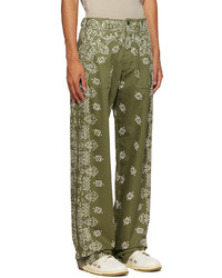 olivgrüne Chinohose mit Paisley-Muster von Amiri