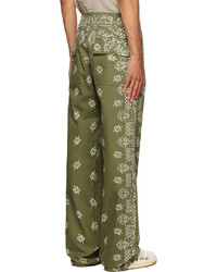 olivgrüne Chinohose mit Paisley-Muster von Amiri