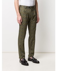 olivgrüne Chinohose mit Paisley-Muster von Etro