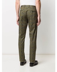 olivgrüne Chinohose mit Paisley-Muster von Etro