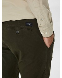 olivgrüne Chinohose von Selected Homme