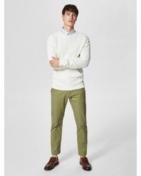 olivgrüne Chinohose von Selected Homme