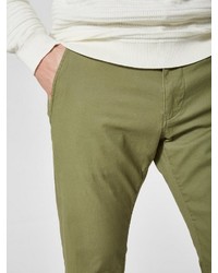 olivgrüne Chinohose von Selected Homme