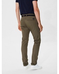 olivgrüne Chinohose von Selected Homme