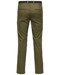 olivgrüne Chinohose von Selected Homme