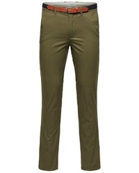 olivgrüne Chinohose von Selected Homme