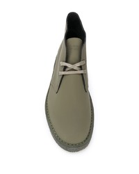 olivgrüne Chukka-Stiefel aus Leder von Clarks Originals