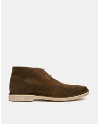 olivgrüne Chukka-Stiefel aus Wildleder von Asos