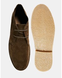 olivgrüne Chukka-Stiefel aus Wildleder von Asos