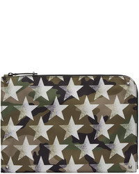 olivgrüne Clutch Handtasche mit Sternenmuster von Valentino