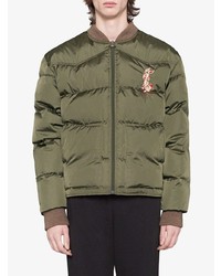 olivgrüne Daunenjacke von Gucci