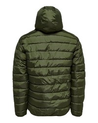 olivgrüne Daunenjacke von ONLY & SONS