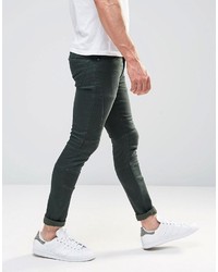 olivgrüne enge Jeans von Asos