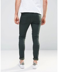 olivgrüne enge Jeans von Asos