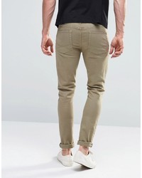 olivgrüne enge Jeans von Asos