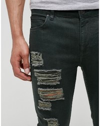 olivgrüne enge Jeans von Asos