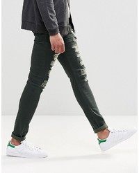 olivgrüne enge Jeans von Asos