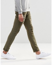 olivgrüne enge Jeans von Asos