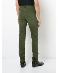 olivgrüne enge Jeans von Saint Laurent