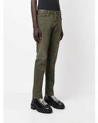 olivgrüne enge Jeans von DSQUARED2