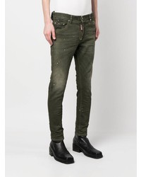 olivgrüne enge Jeans von DSQUARED2