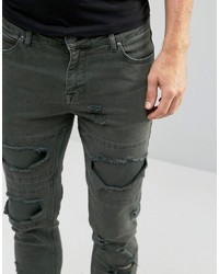 olivgrüne enge Jeans von Asos