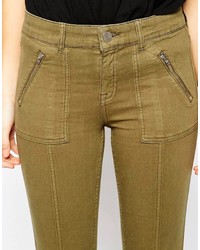 olivgrüne enge Jeans von Oasis