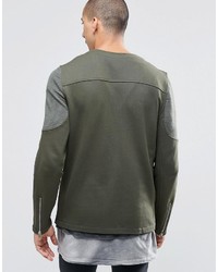 olivgrüne gesteppte Bikerjacke von Asos