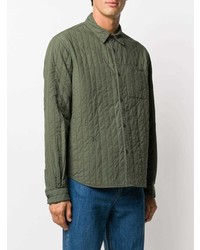 olivgrüne gesteppte Shirtjacke von Kenzo