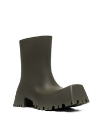 olivgrüne Gummi Chelsea Boots von Balenciaga