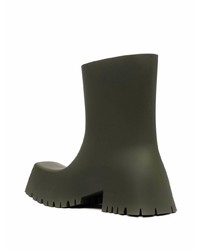 olivgrüne Gummi Chelsea Boots von Balenciaga