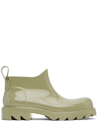 olivgrüne Gummi Chelsea Boots von Bottega Veneta