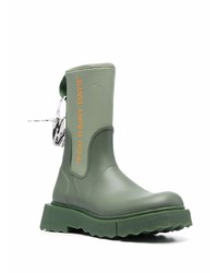 olivgrüne Gummi Chelsea Boots von Off-White