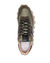 olivgrüne Gummi niedrige Sneakers von Tod's