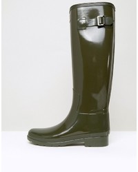 olivgrüne Gummistiefel von Hunter