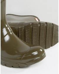 olivgrüne Gummistiefel von Hunter