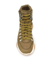 olivgrüne hohe Sneakers aus Leder von DSQUARED2