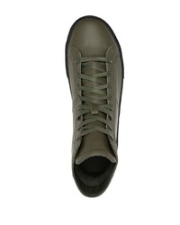 olivgrüne hohe Sneakers aus Leder von Diesel