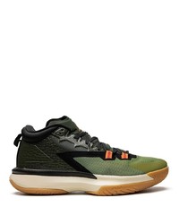 olivgrüne hohe Sneakers aus Leder von Jordan