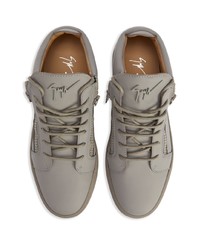 olivgrüne hohe Sneakers aus Leder von Giuseppe Zanotti